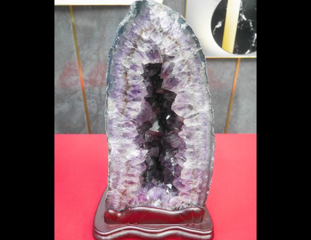 二手 水晶洞 15.2公斤 紫晶洞 紫水晶 招財風水擺件