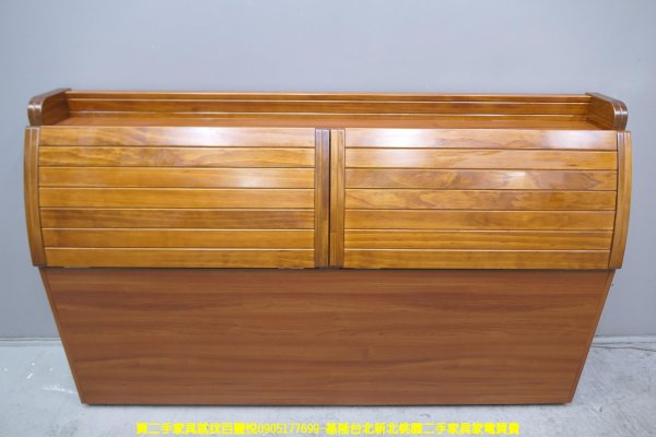 二手床頭櫃 柚木色 5尺 半實木 標準雙人床頭箱 收納櫃 邊櫃 矮櫃 置物櫃